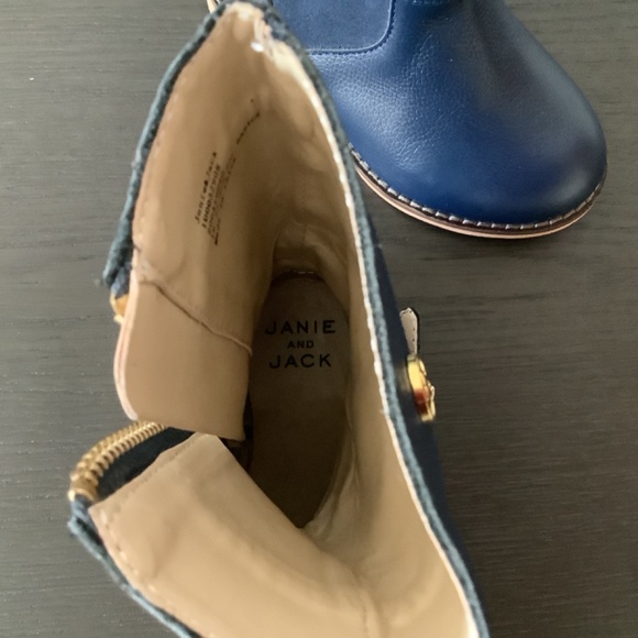 JANIE JACK NAVY LEATHER SUEDE TALL BOOTS EQUESTRIAN GIRLS SIZE 7 - Picture 7 of 7